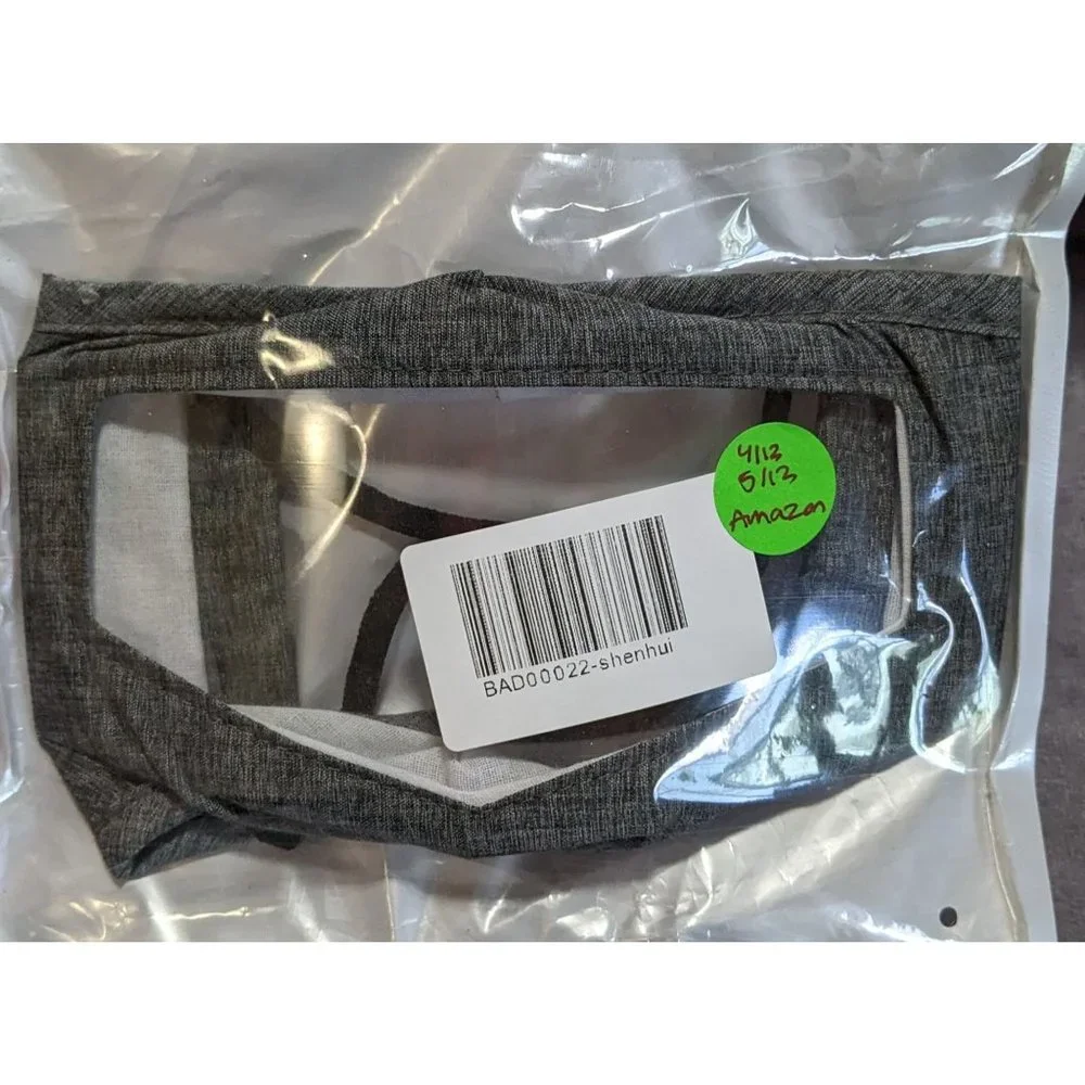 Grey Clear Front Face Mask